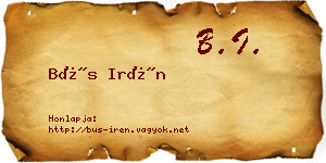 Bús Irén névjegykártya